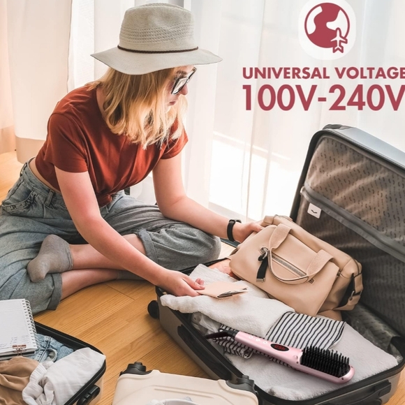 NWT PINK MIRCOPURE IONIC HAIR STRAIGHTENER BRUSH MODEL S102 HAIR CARE TOOL - Picture 6 of 8